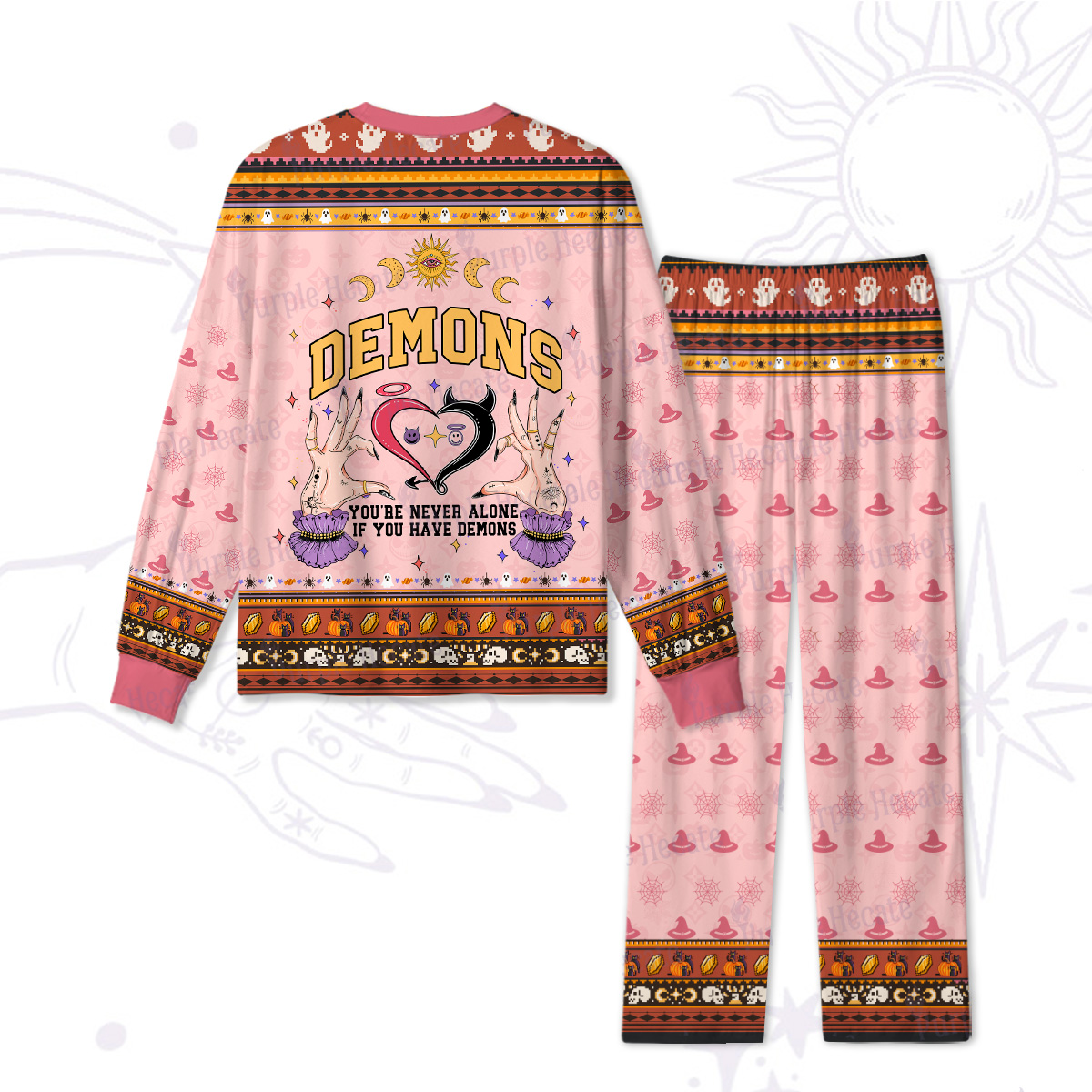 Purplehecate You're Never Alone If You Have Demons Halloween Pajamas