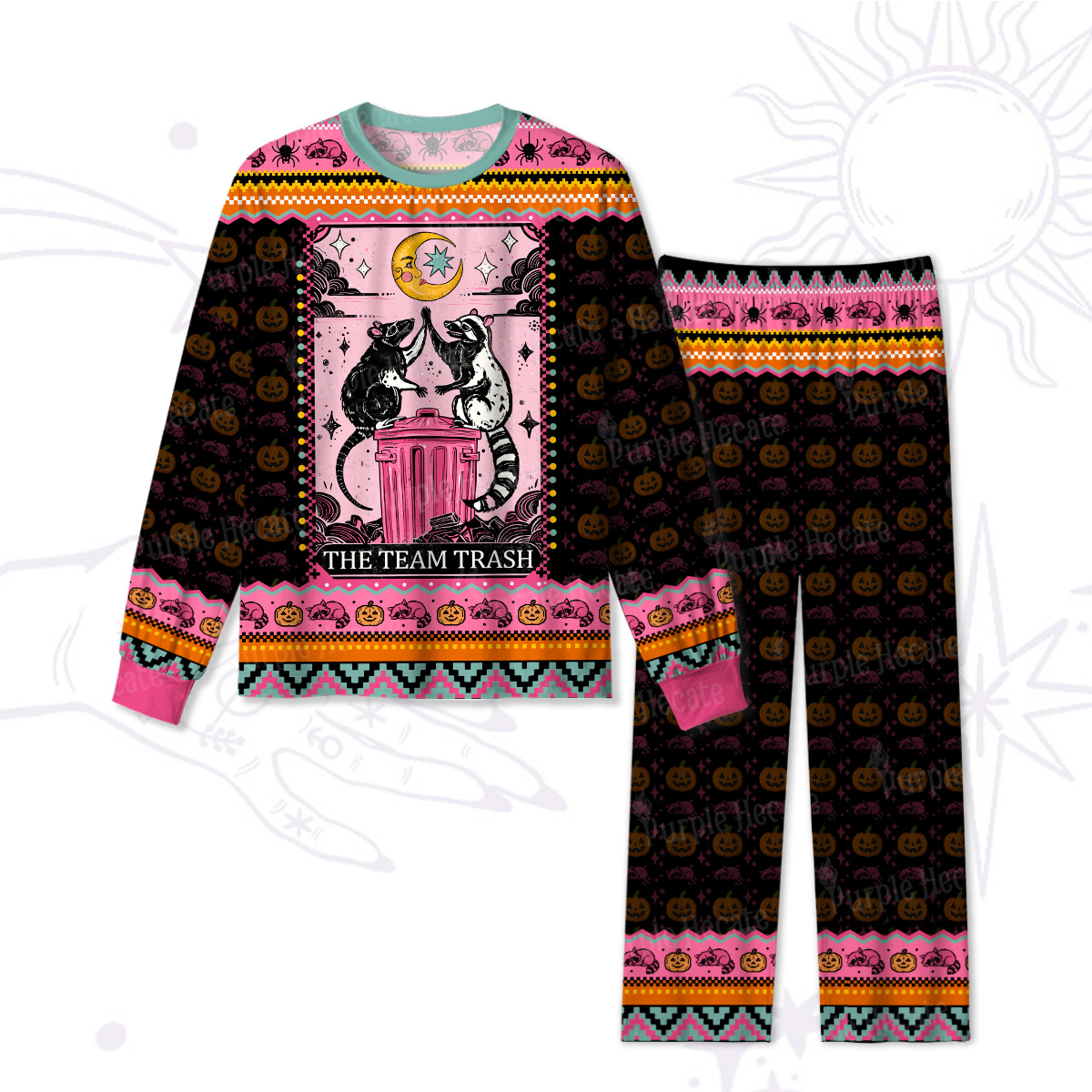 Purplehecate The Team Trash Opossum Tarot Halloween Pajamas