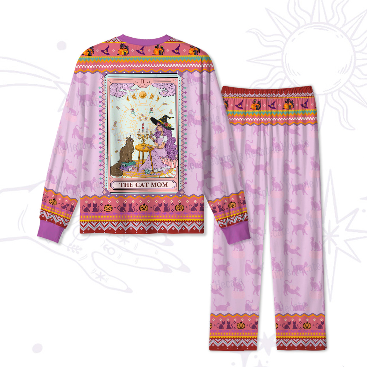 Purplehecate The Cat Witch Mom Tarot Halloween Pajamas