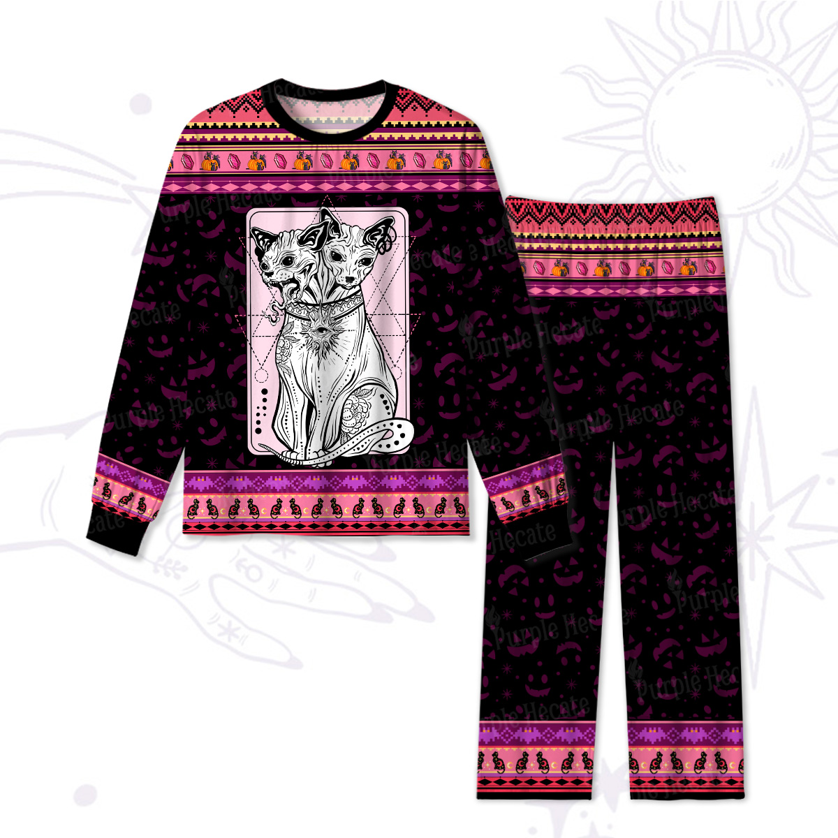 Purplehecate The Cat Goddess Bastet Halloween Pajamas