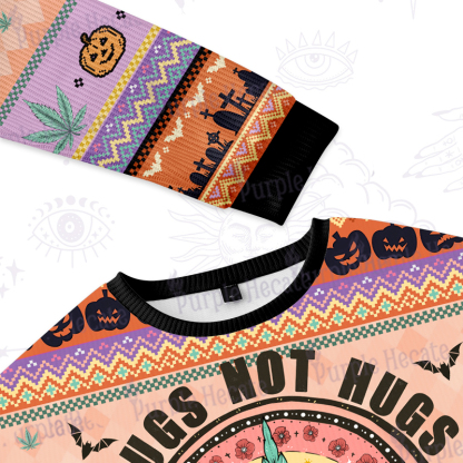 Purplehecate Drugs Not Hugs Ugly Halloween Sweatshirts