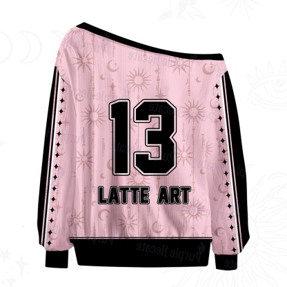Purplehecate The You Can Learn Latte Art Off The Shoulder Graphic Jersey