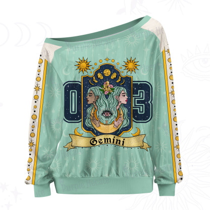 Purplehecate Gemini Zodiac Off The Shoulder Graphic Jersey