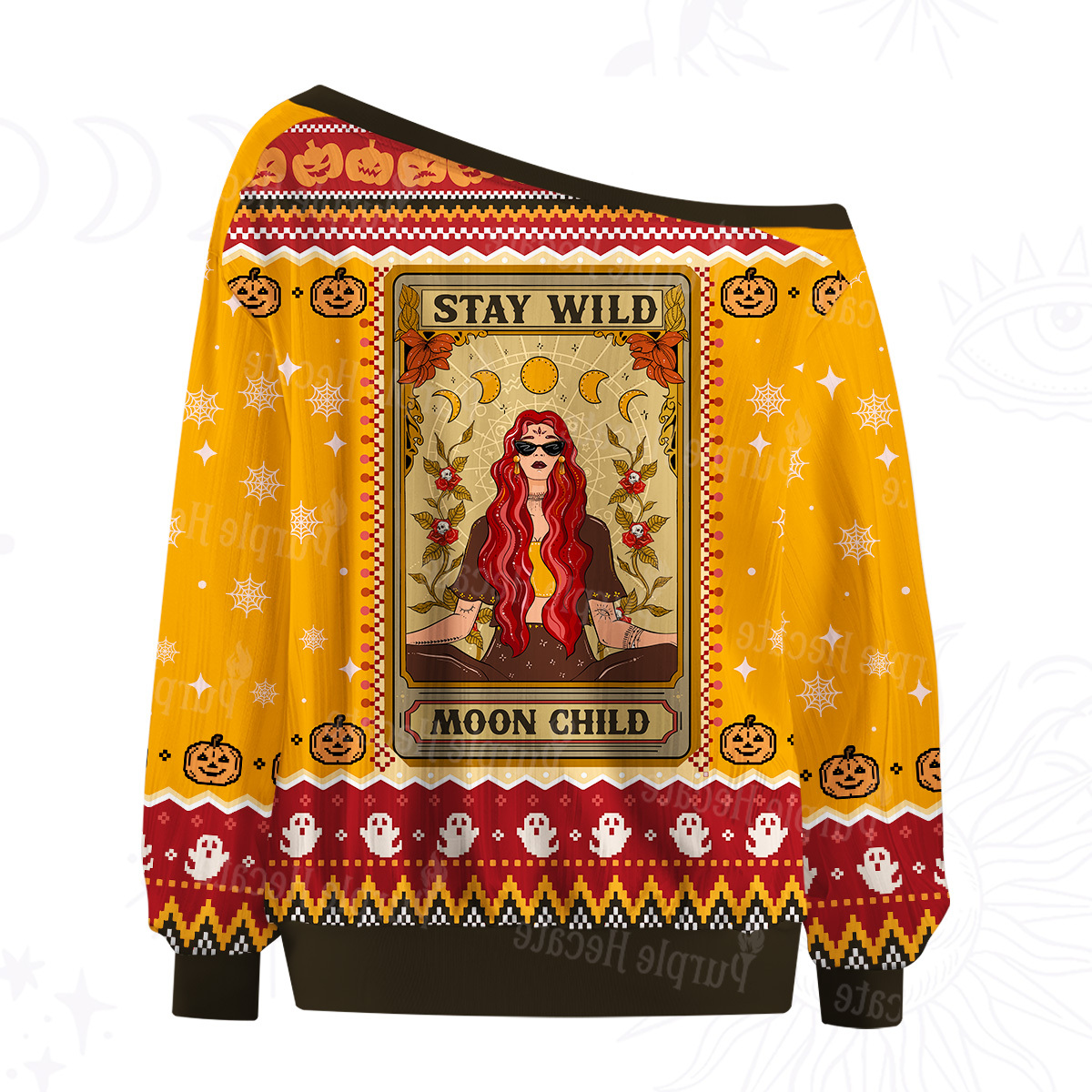 Purplehecate The Stay Wild Moon Child Off The Shoulder Graphic Jersey