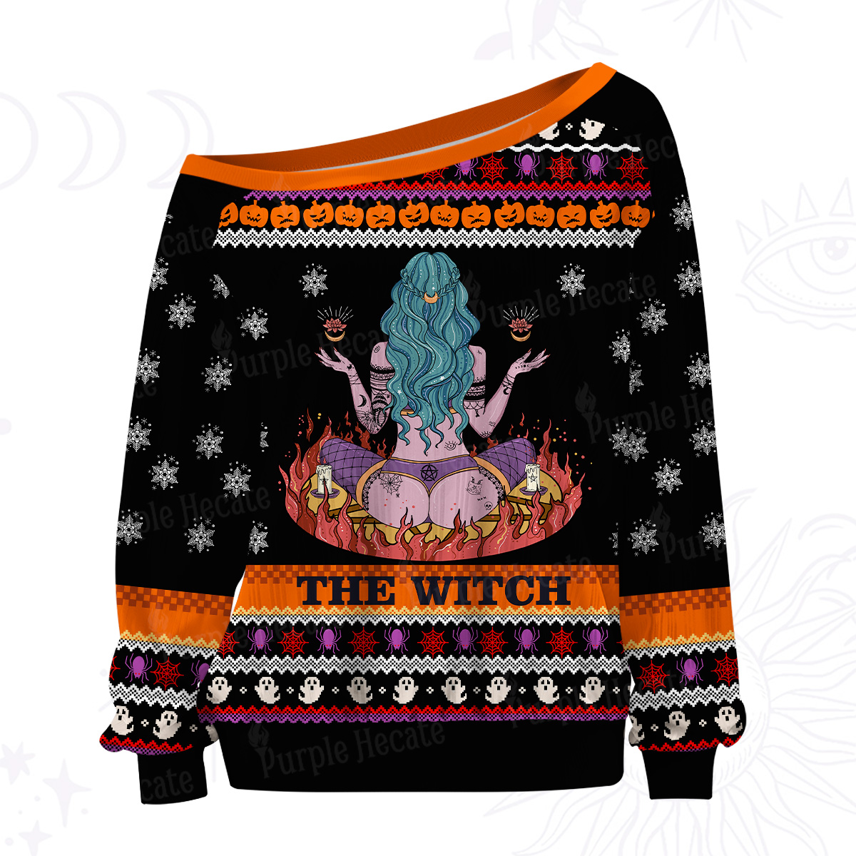 Purplehecate The Witch Off The Shoulder Graphic Jersey
