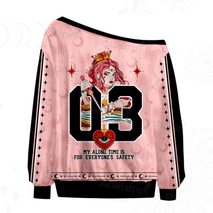 Purplehecate My Alone Time Is For Everyone's Safety Off The Shoulder Graphic Jersey