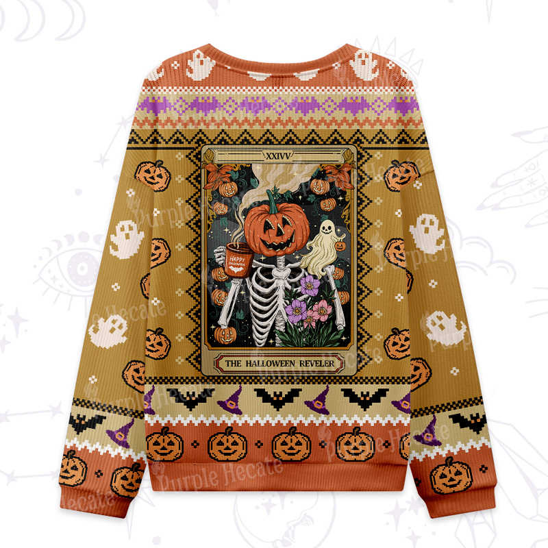 Purplehecate The Halloween Reveler Ugly Halloween Sweatshirts