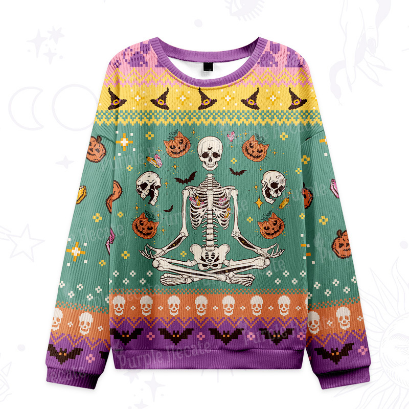 Purplehecate Funny Skeleton Halloween Ugly Halloween Sweatshirts