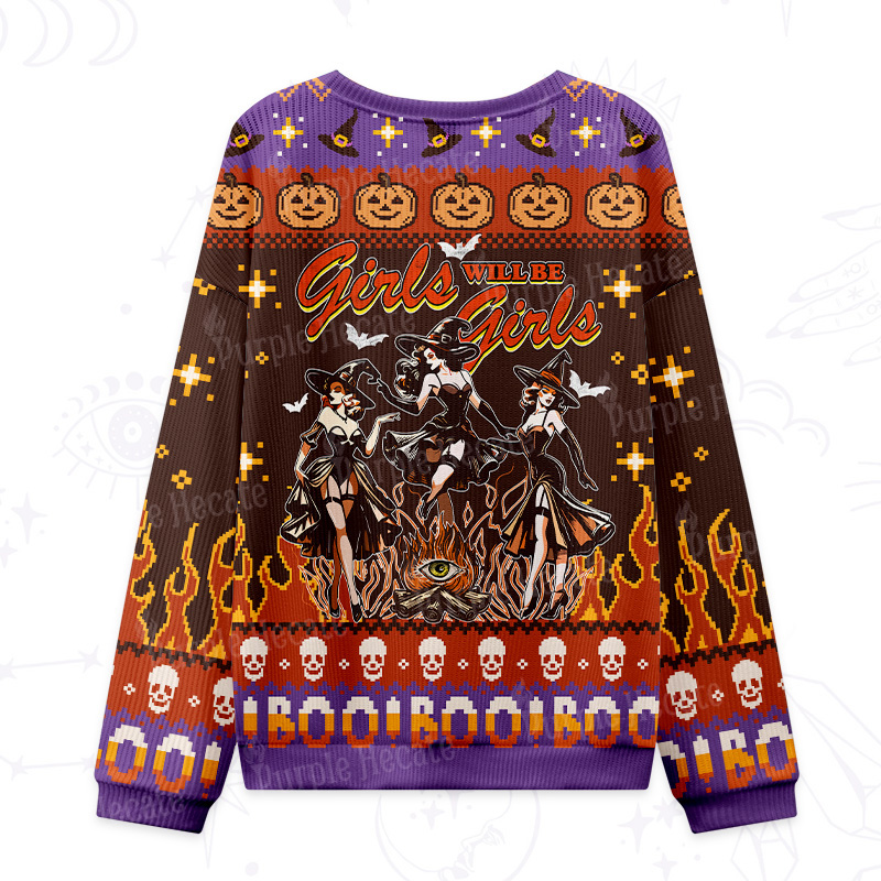 Purplehecate Girls Will Be Girls Ugly Halloween Sweatshirts