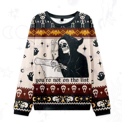 Purplehecate You're Not On The List Ugly Halloween Sweatshirts