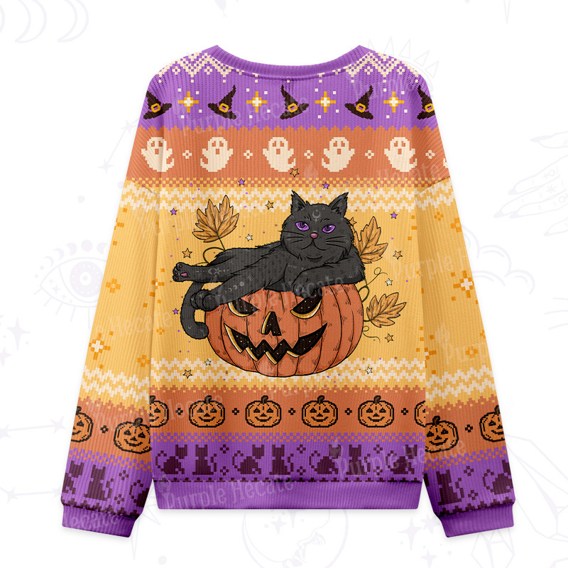Purplehecate Pumpkin Throne of the Witch Cat Ugly Halloween Sweatshirts