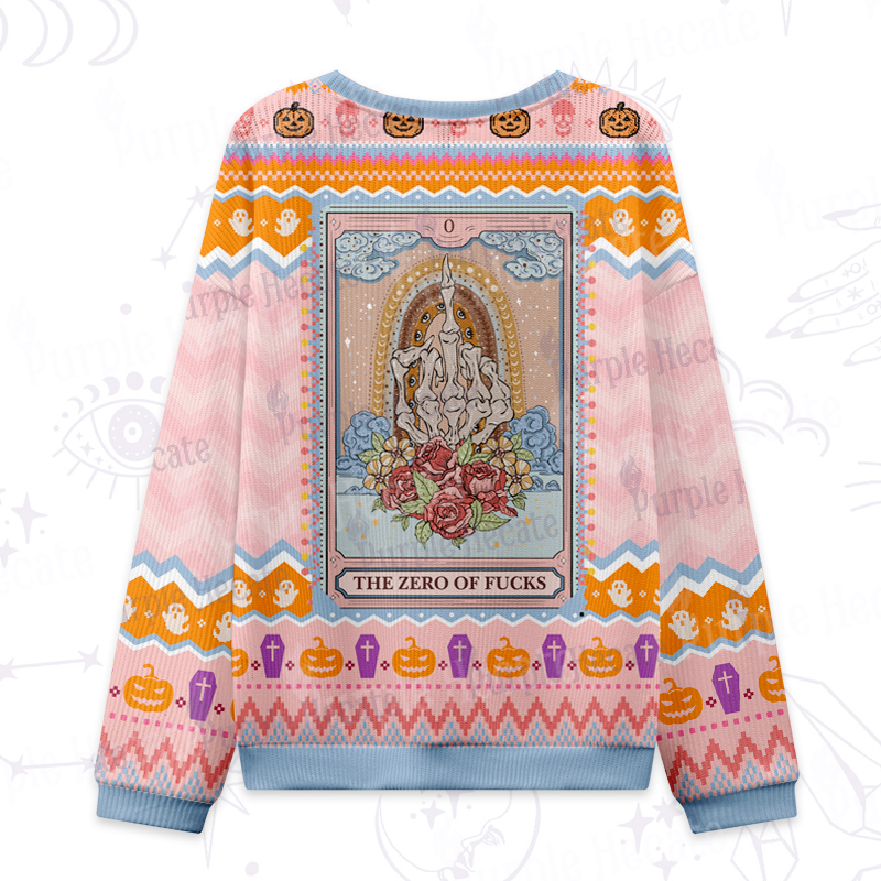 Purplehecate The Zero Of Fucks Tarot Ugly Halloween Sweatshirts