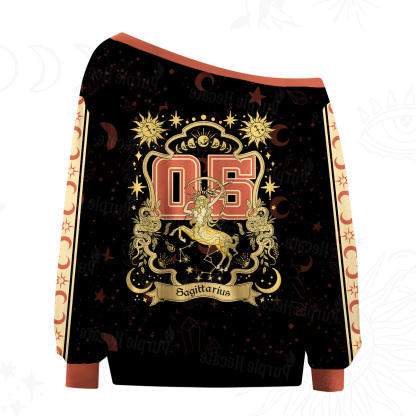 Purplehecate Sagittarius' Astral Mirage Zodiac Off The Shoulder Graphic Jersey