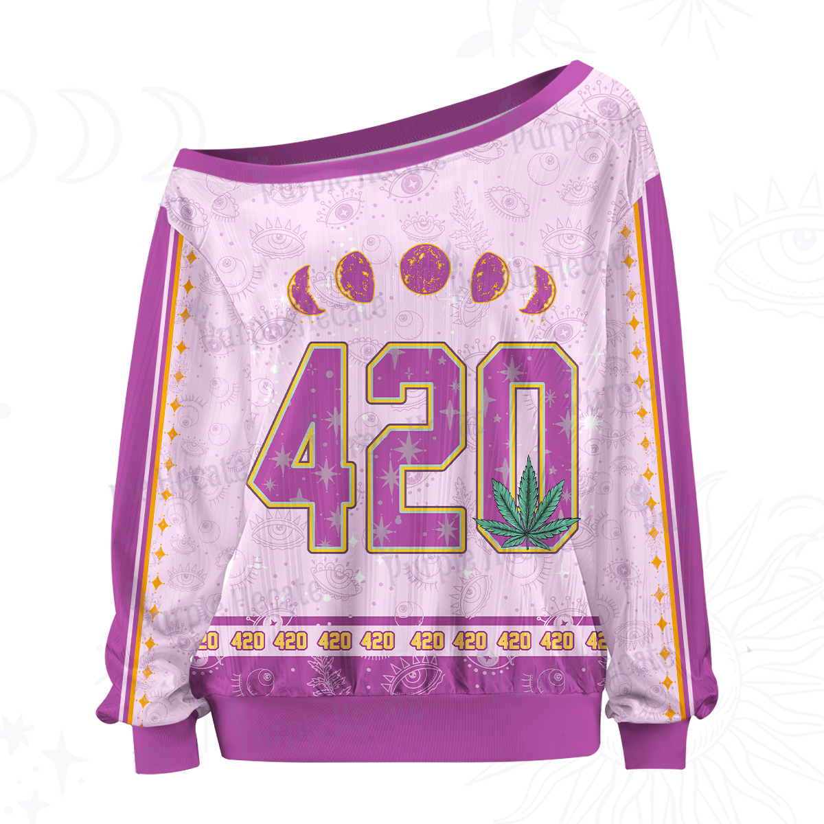 [Copy]Purplehecate Gemini' Astral Mirage Zodiac Off The Shoulder Graphic Jersey