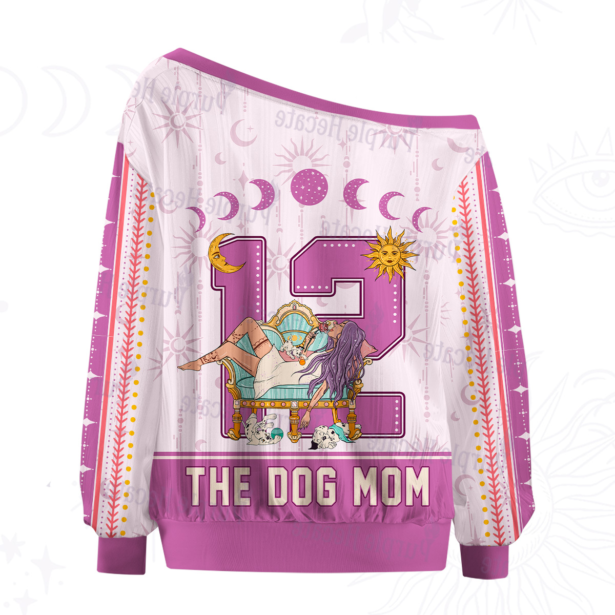 Purplehecate Arcana 12 The Dog Mom Off The Shoulder Graphic Jersey