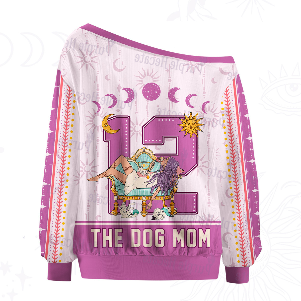 Purplehecate Arcana 12 The Dog Mom Off The Shoulder Graphic Jersey