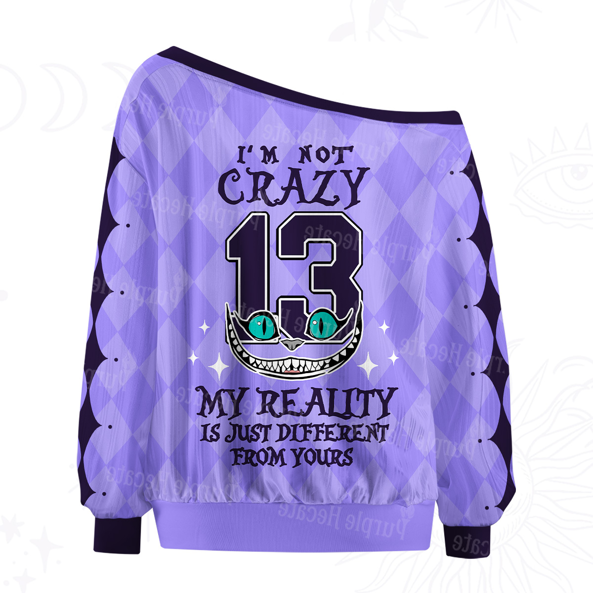 Purplehecate  I'm Not Crazy My Reality Is Just Different From Yours Off The Shoulder Graphic Jersey