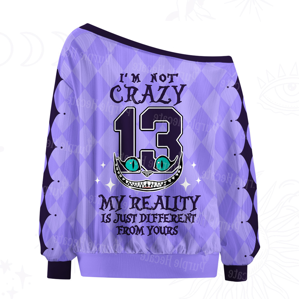 Purplehecate  I'm Not Crazy My Reality Is Just Different From Yours Off The Shoulder Graphic Jersey