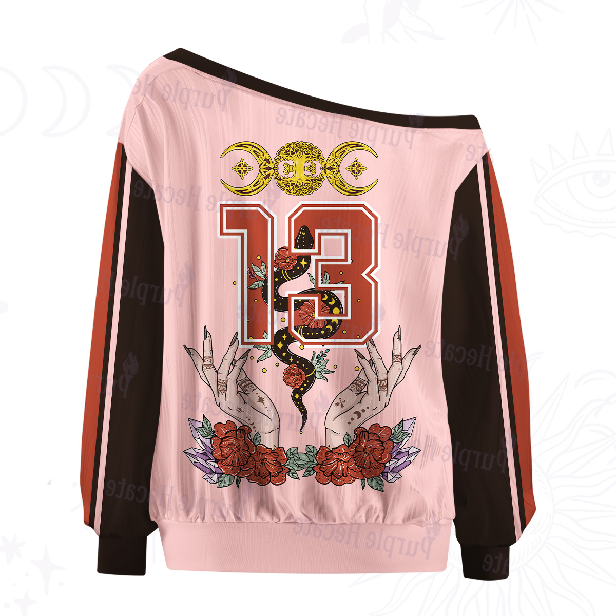 Purplehecate Lunar Guardian Serpent Off The Shoulder Graphic Jersey