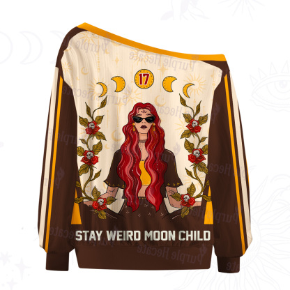 Purplehecate The Stay Wild Moon Child Oracle Card Off The Shoulder Graphic Jersey