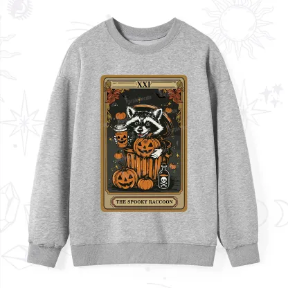 Purplehecate The Spooky Raccoon Tarot Halloween Sweatshirt