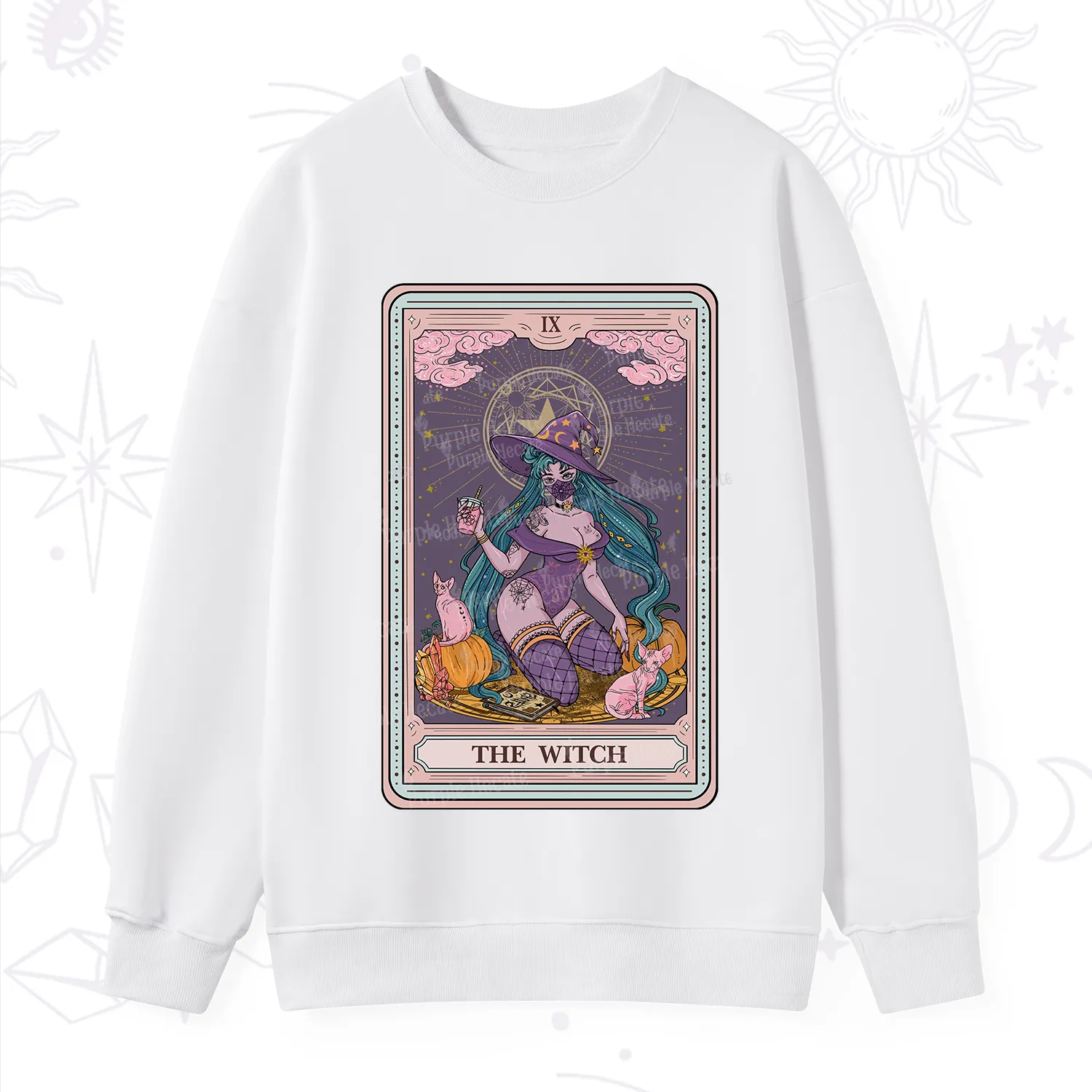 Purplehecate The Witch Tarot Halloween Sweatshirt