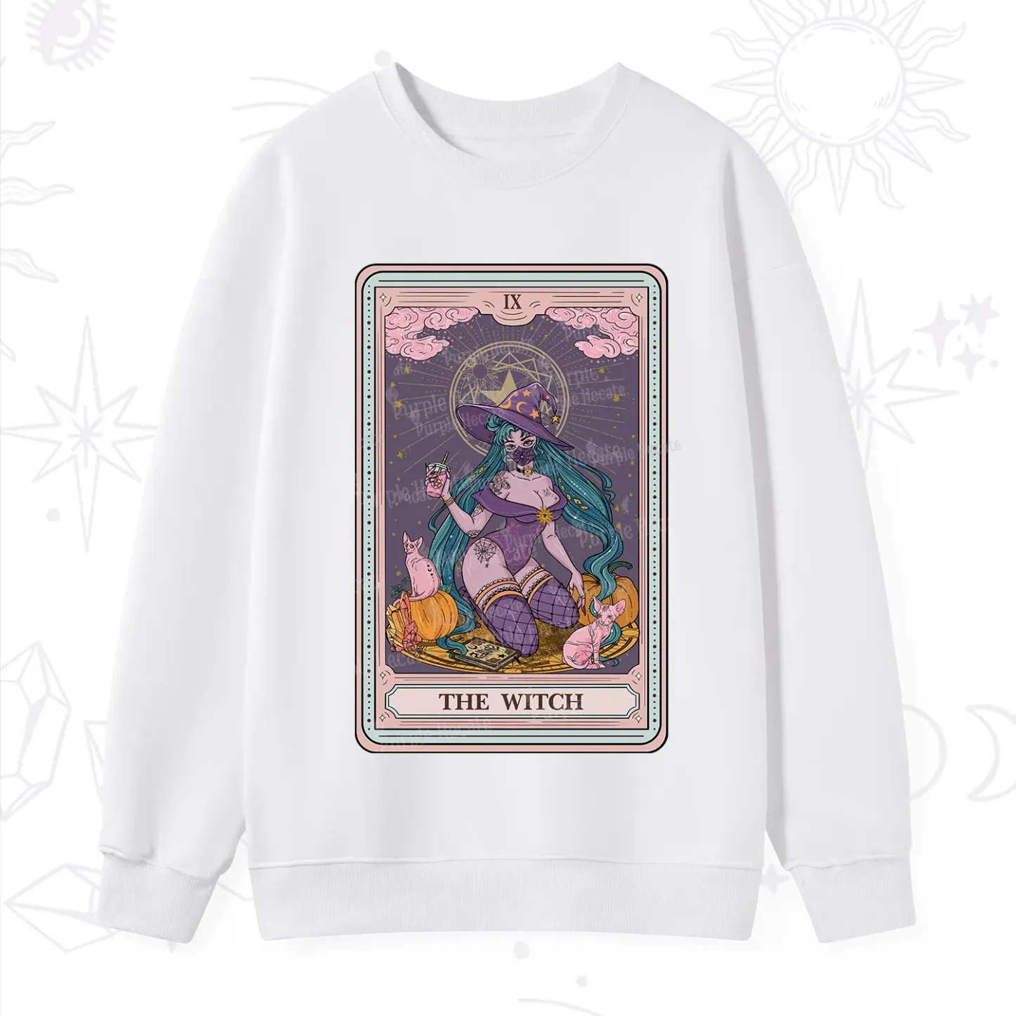 Purplehecate The Witch Tarot Halloween Sweatshirt