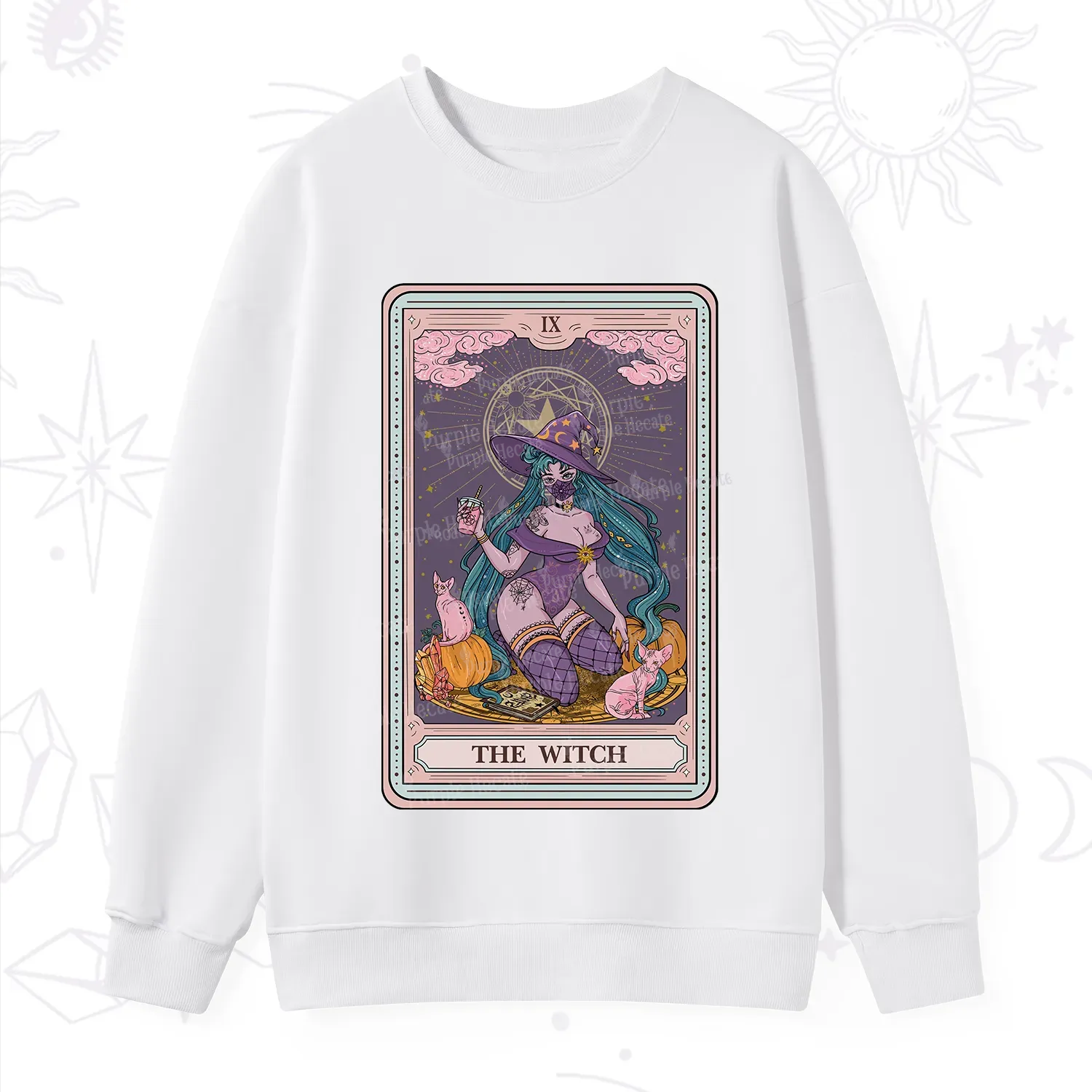 Purplehecate The Witch Tarot Halloween Sweatshirt