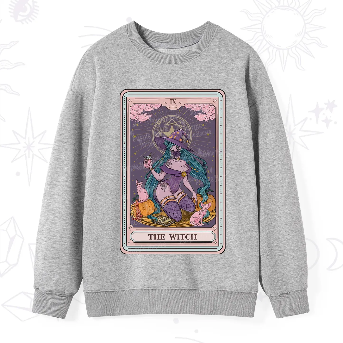 Purplehecate The Witch Tarot Halloween Sweatshirt