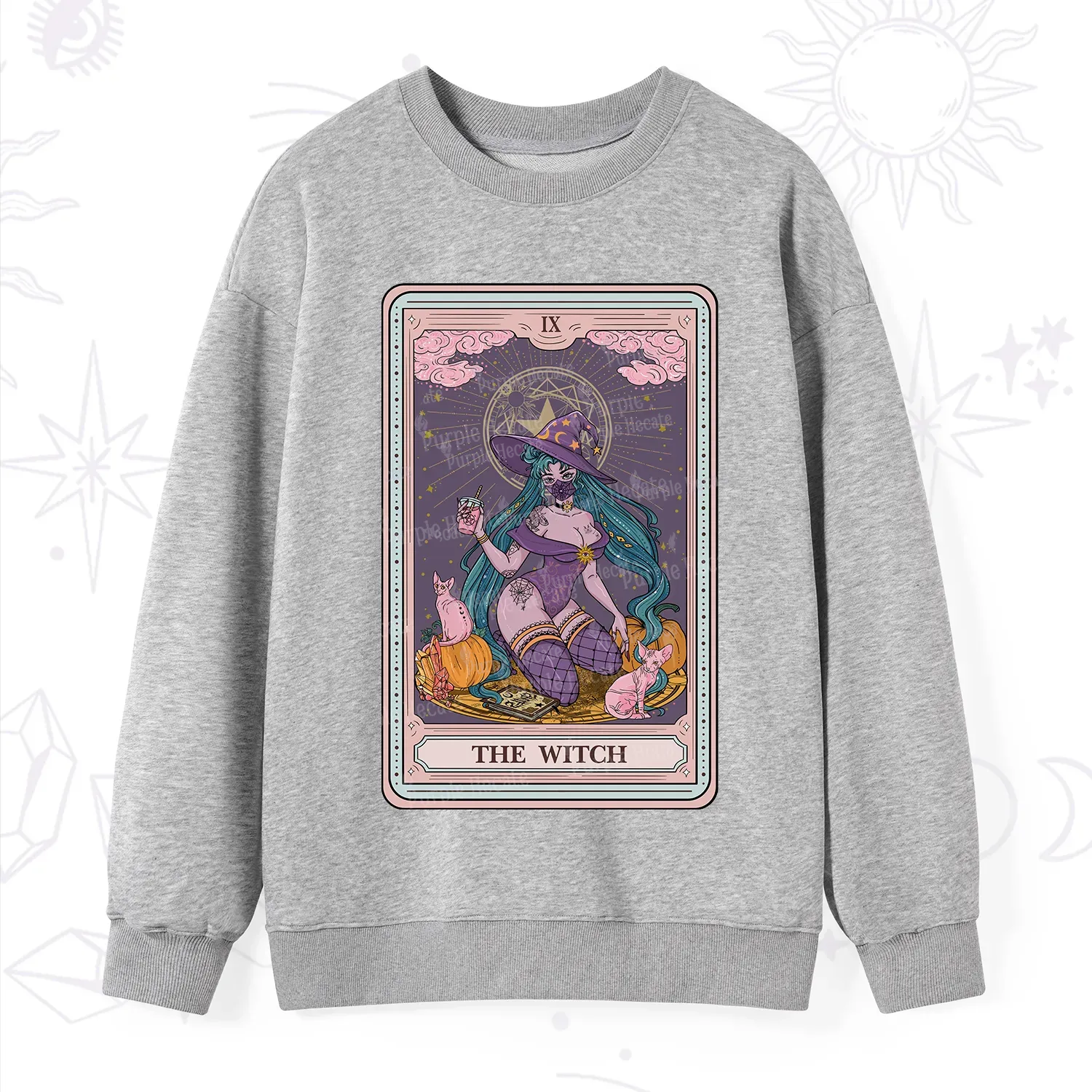 Purplehecate The Witch Tarot Halloween Sweatshirt