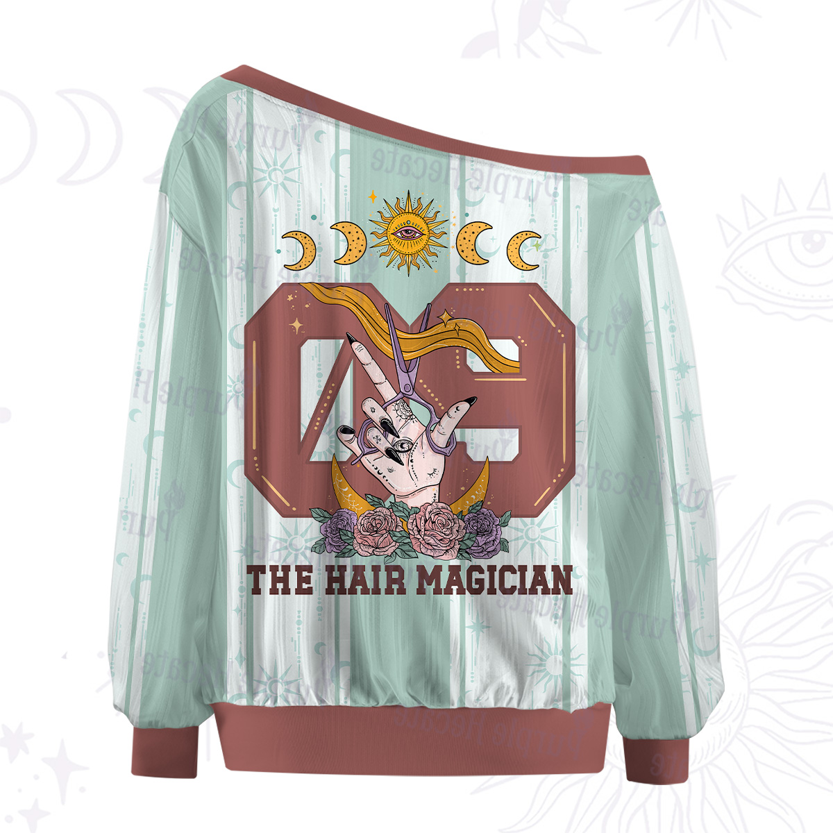 Purplehecate The Hair Magician Off The Shoulder Graphic Jersey