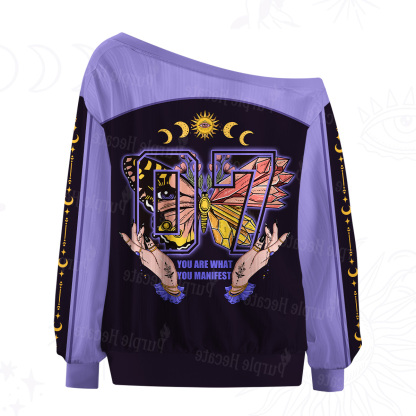 Purplehecate You Are What You Manifest Off The Shoulder Graphic Jersey