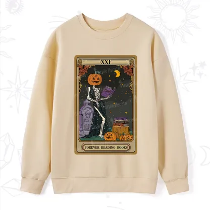 Purplehecate The Forever Reading Books Tarot Halloween Sweatshirt