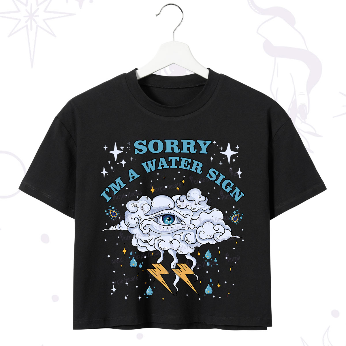 Purplehecate Sorry I'm A Water Sign Crop T-Shirt