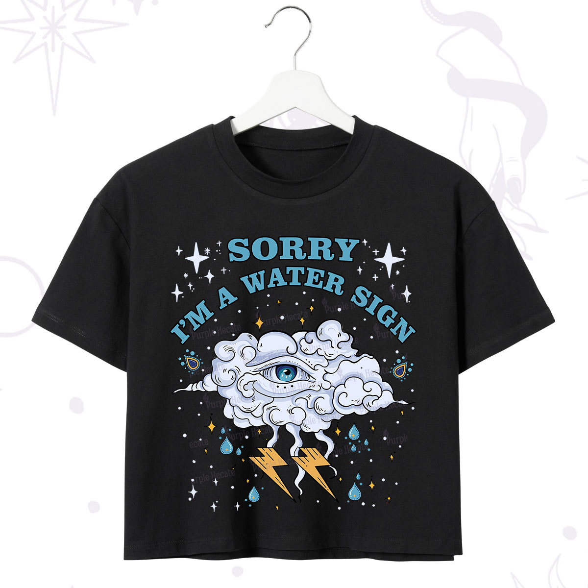 Purplehecate Sorry I'm A Water Sign Crop T-Shirt