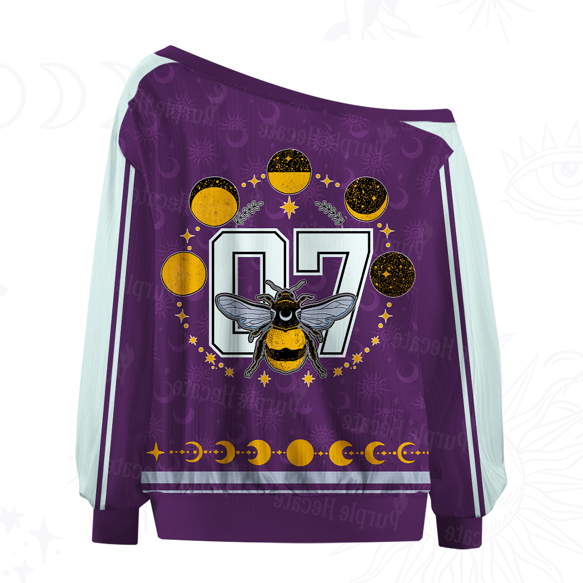 Purplehecate Moon Bee Guards the Stars Off The Shoulder Graphic Jersey