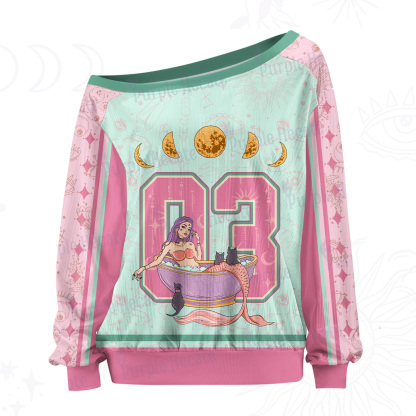 Purplehecate Mermaid Whispers Moonlit Secrets Off The Shoulder Graphic Jersey