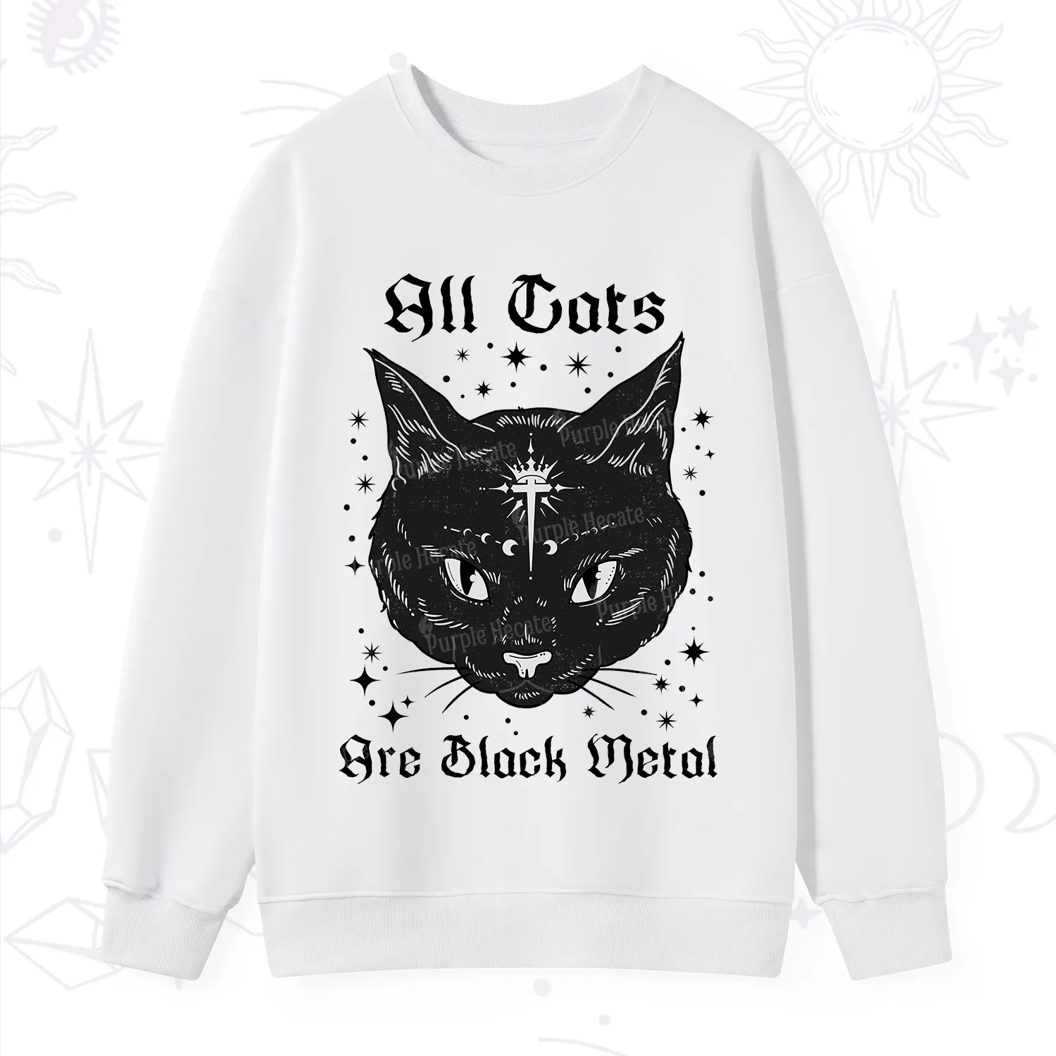 Purplehecate All Cats Are Black Metal Sweatshirt