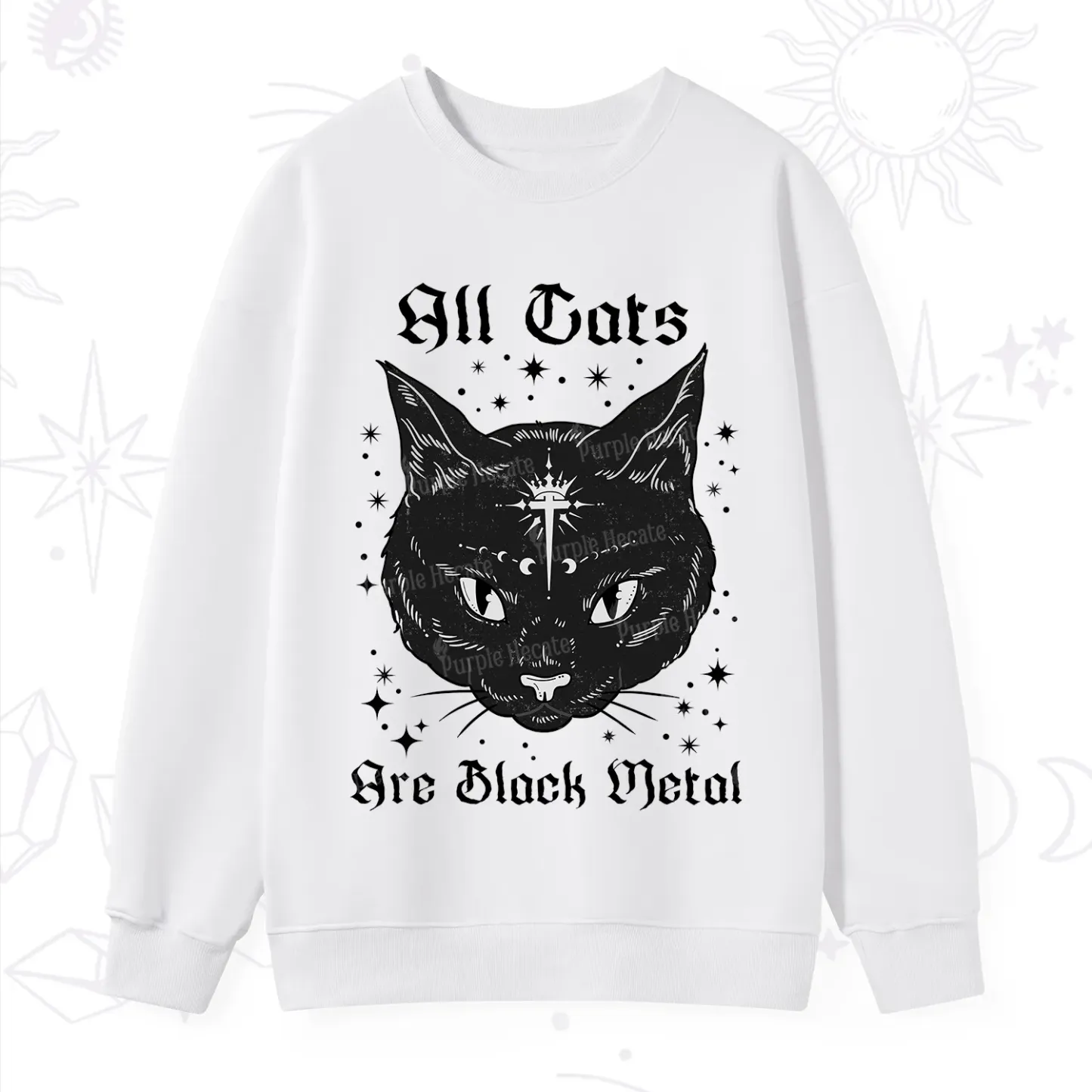 Purplehecate All Cats Are Black Metal Sweatshirt