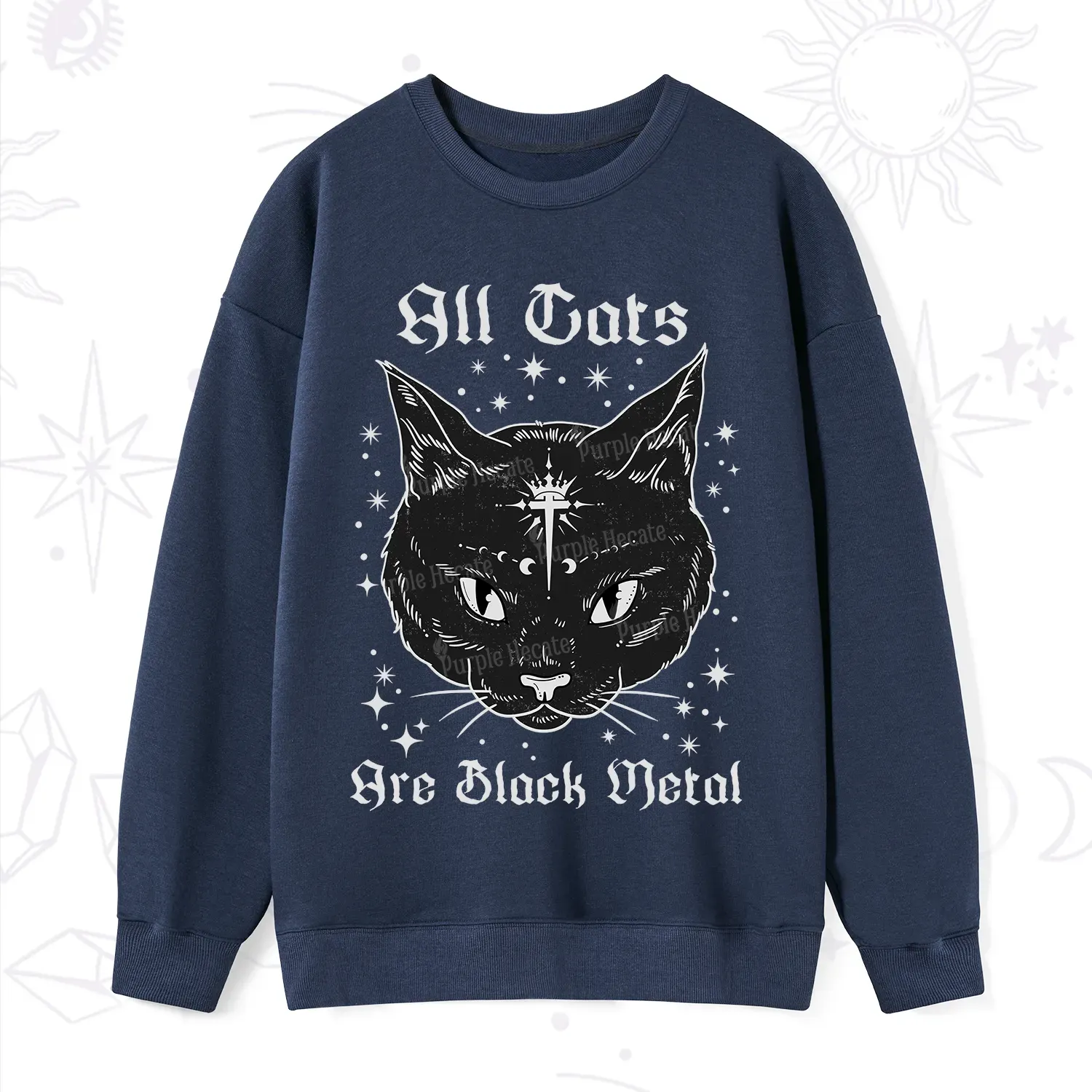 Purplehecate All Cats Are Black Metal Sweatshirt