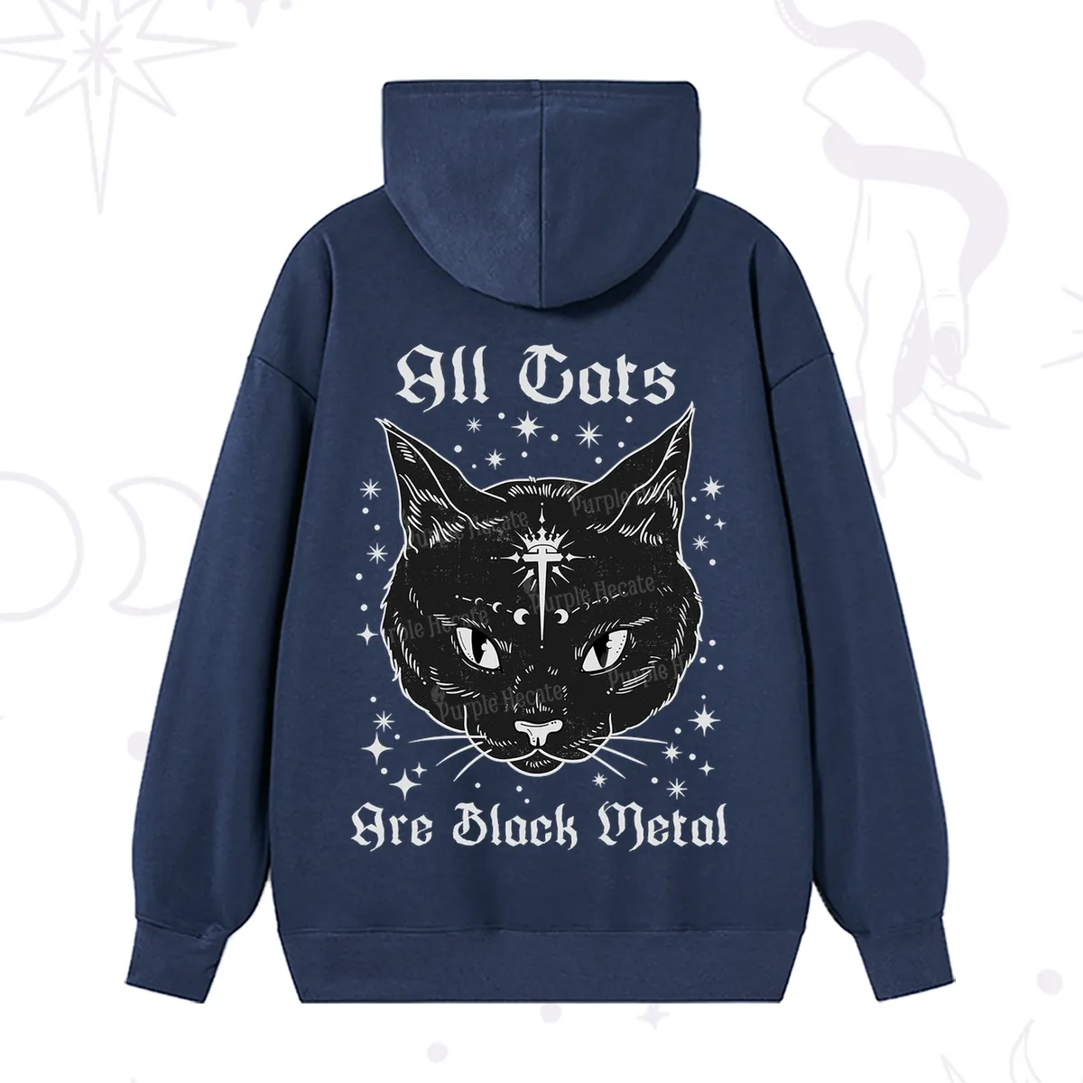 Purplehecate All Cats Are Black Metal Hoodie