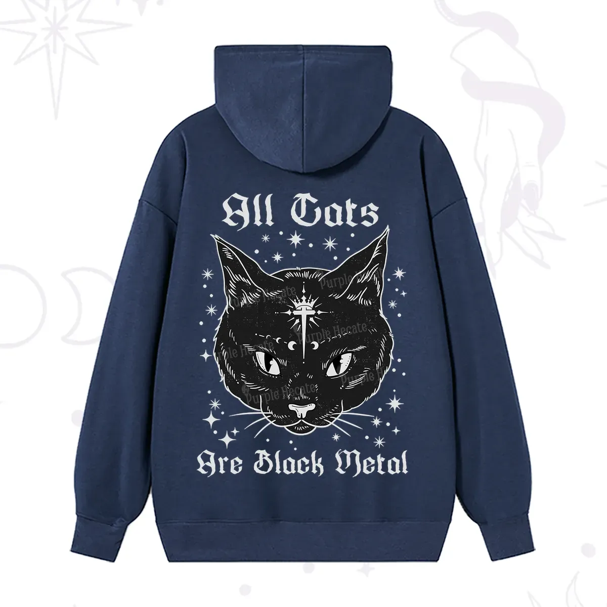 Purplehecate All Cats Are Black Metal Hoodie