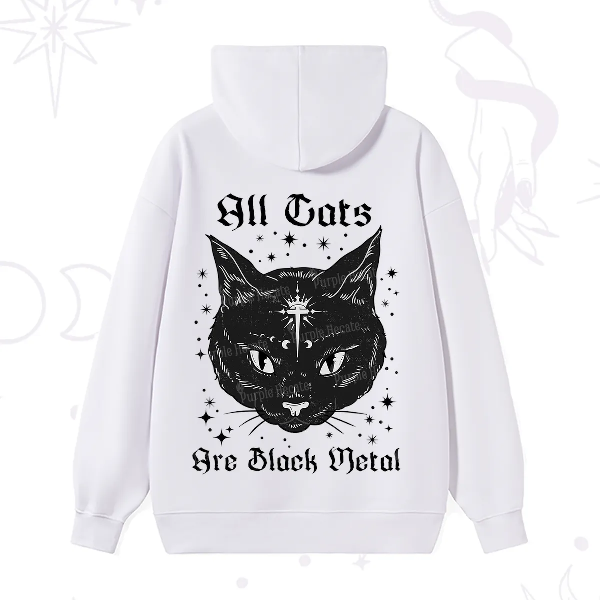 Purplehecate All Cats Are Black Metal Hoodie
