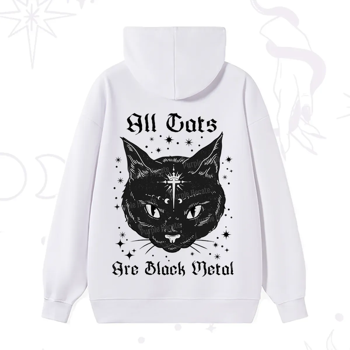 Purplehecate All Cats Are Black Metal Hoodie