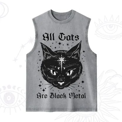 Purplehecate All Cats Are Black Metal Washed Tank