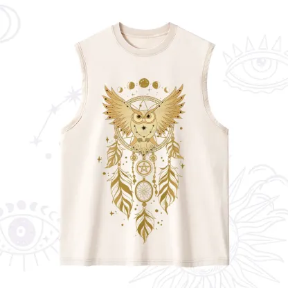 Purplehecate Mystical Owl Dreamcatcher Washed Tank