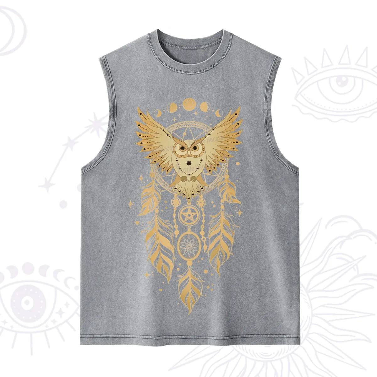 Purplehecate Mystical Owl Dreamcatcher Washed Tank