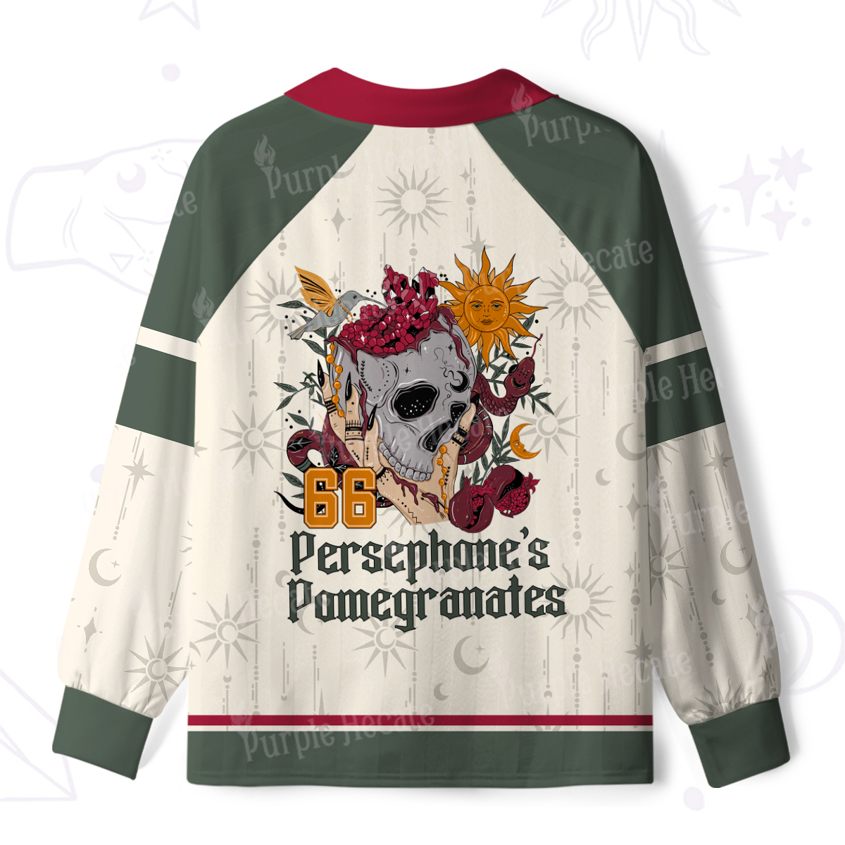 Purplehecate Persephone's Pomegranates Long Sleeve Jersey Shirt