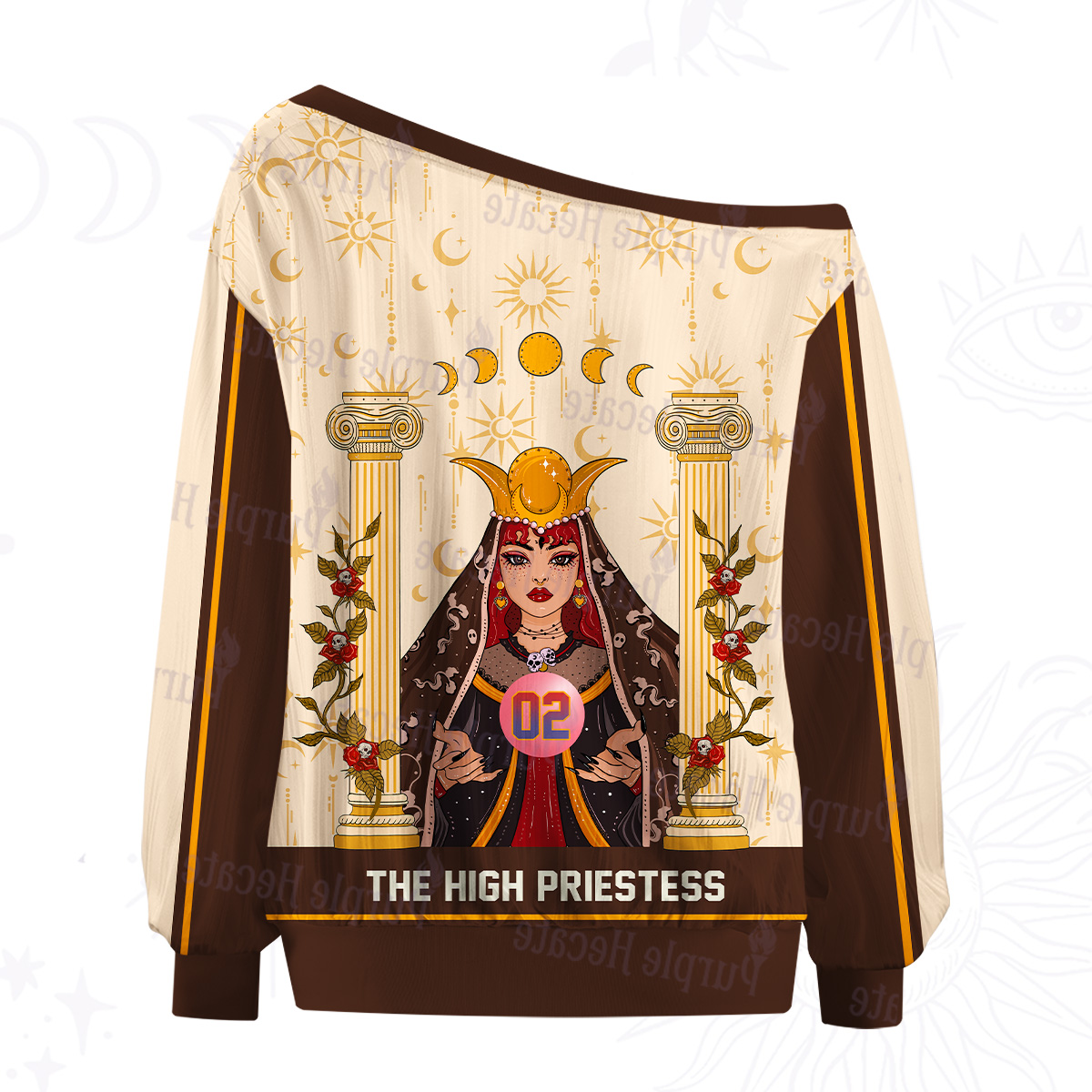 Purplehecate The High Priestess Prophecy Off The Shoulder Graphic Jersey