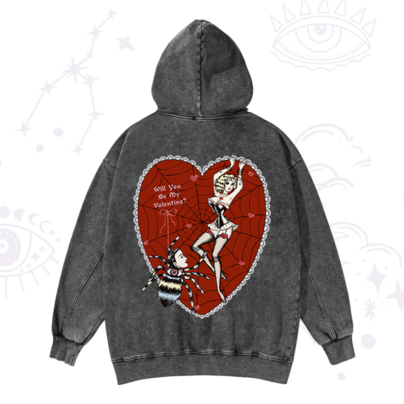 Purplehecate Will You Be My Valentine Washed Hoodie